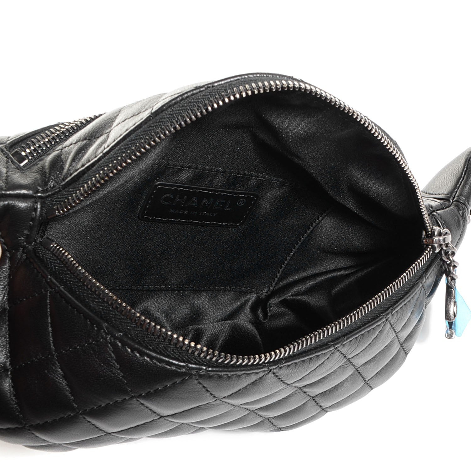 Chanel Lambskin Quilted CC Banane Waist Bag Black 6 of 8