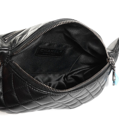 Chanel Lambskin Quilted CC Banane Waist Bag Black 6 of 8