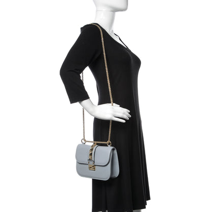 Valentino Garavani Vitello Small Glam Lock Rockstud Flap Water Sky 2 of 14