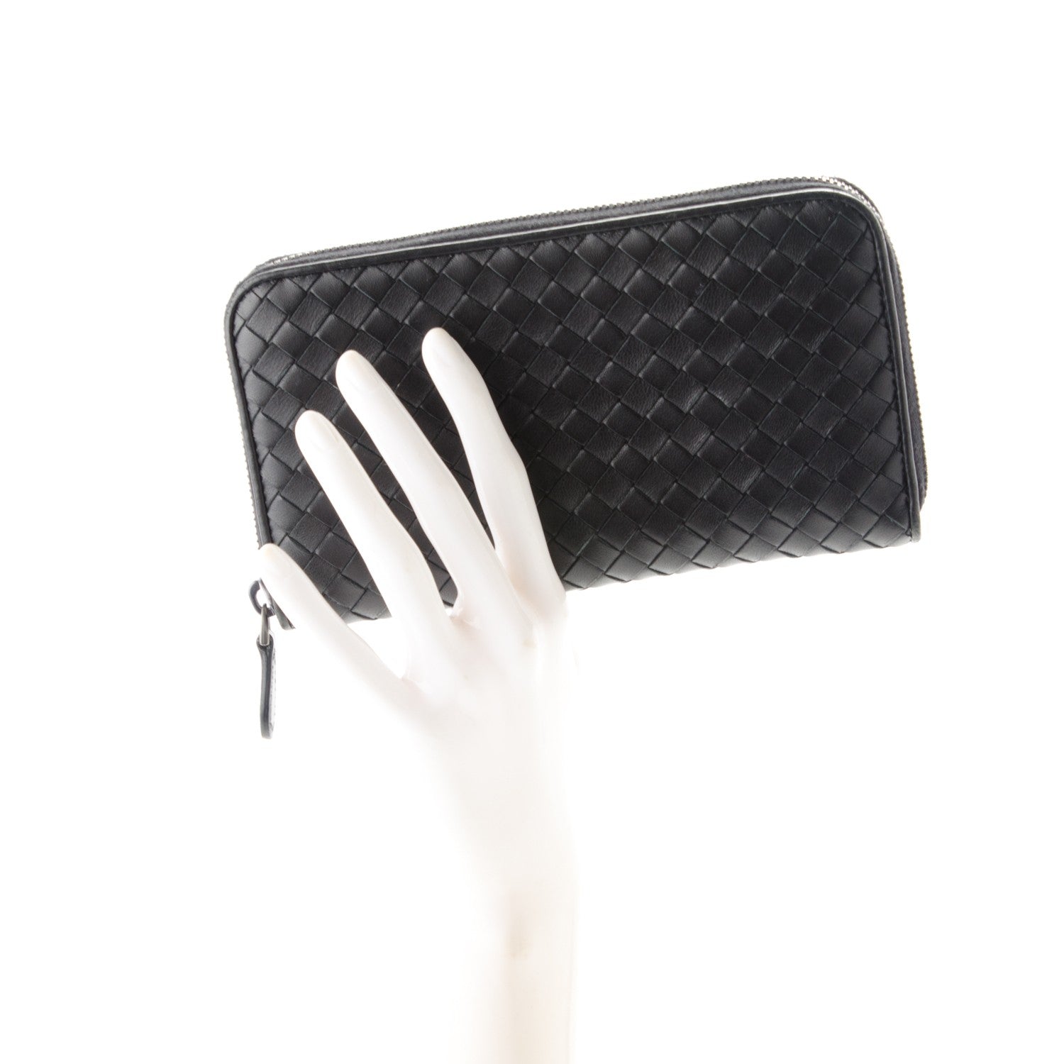 Bottega Veneta Nappa Intrecciato Zip Around Wallet Black 2 of 8