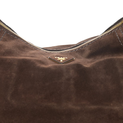 Prada Scamosciato Suede Hobo Brown 9 of 15