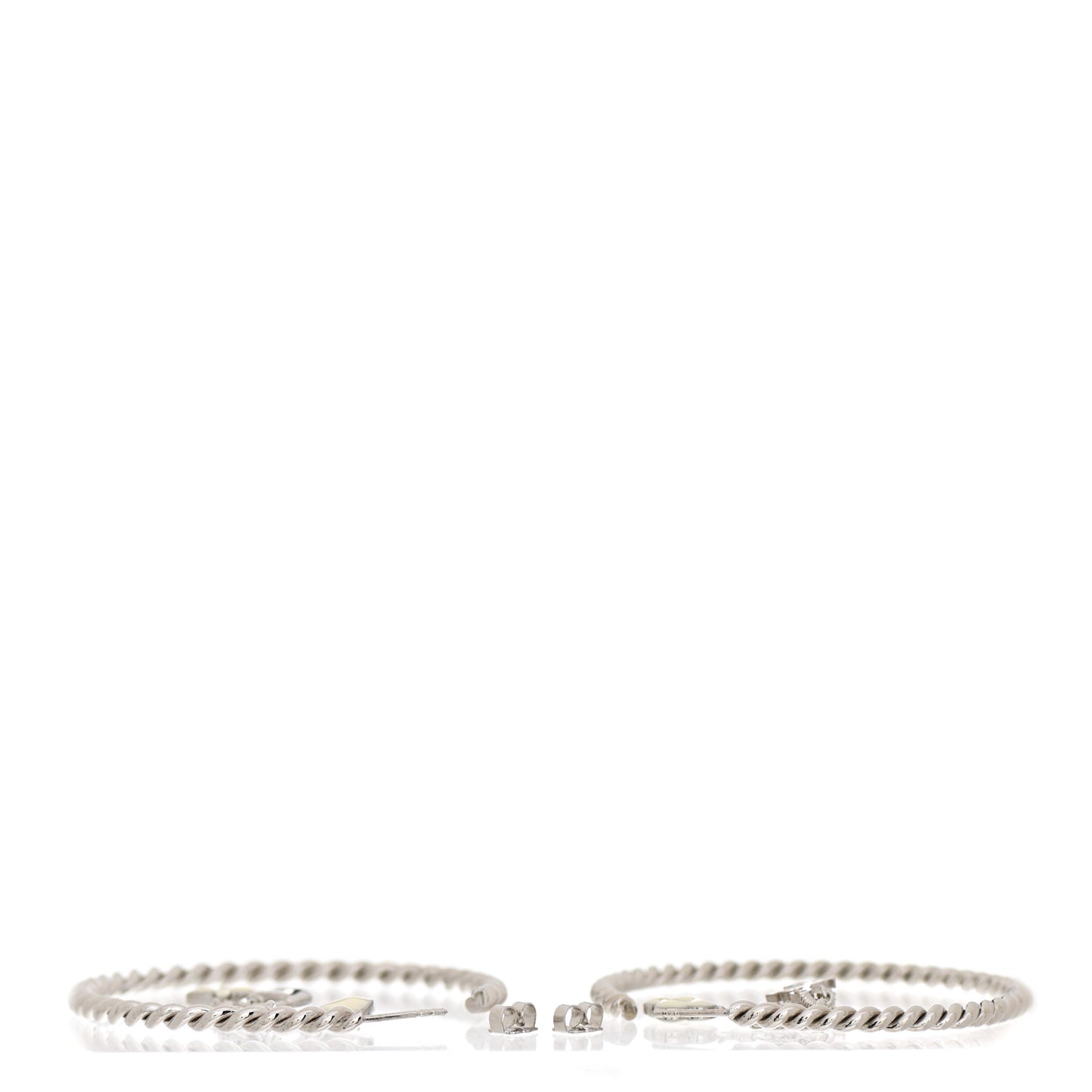 Sweet Monogram Creole Hoop Earrings Silver