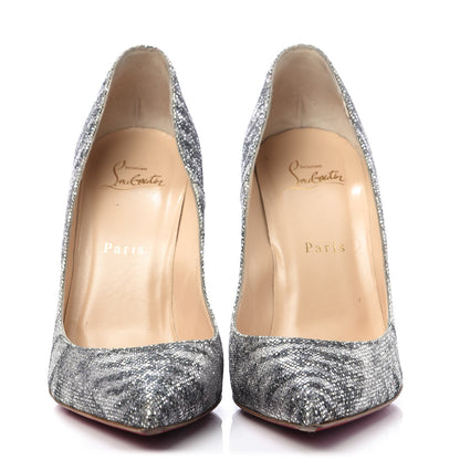 Christian Louboutin Glitter Sirene Pigalle Follies 100 Pumps 39 Silver 2 of 10