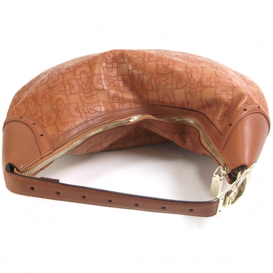 Gucci GGUCCI Calfskin Horsebit Embossed Glam Hobo Tan 5 of 9