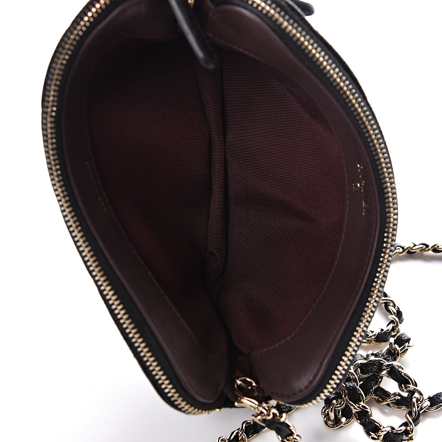 Caviar Quilted Small Clutch With Chain Black
