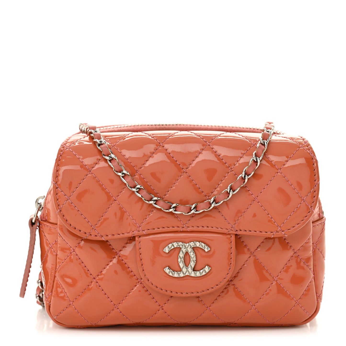 Patent Brilliant Mini Flap WOC Bag Pink