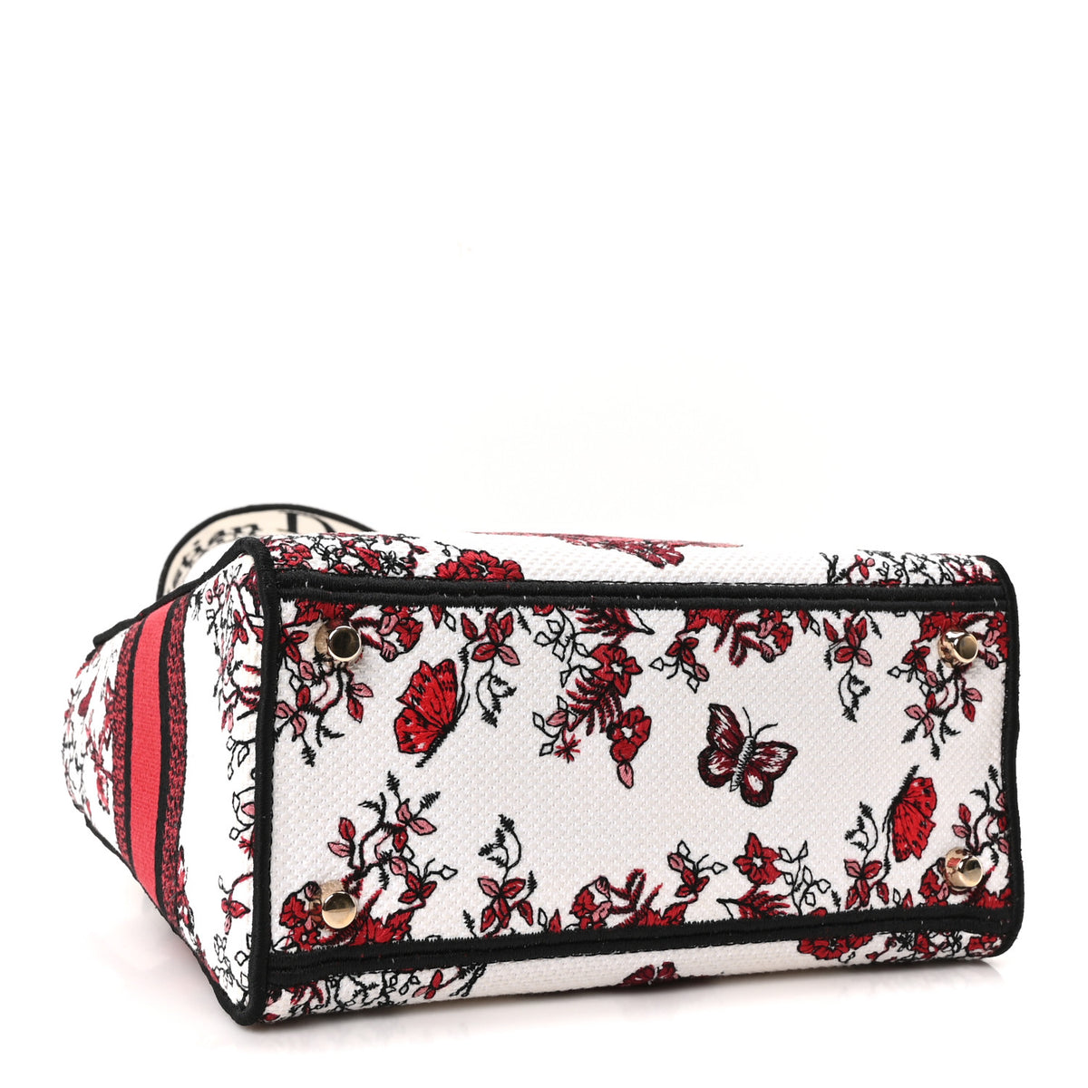 Christian Dior Canvas Le Coeur En Fleurs Embroidered Medium Lady D-Lite White Multicolor 4 of 10