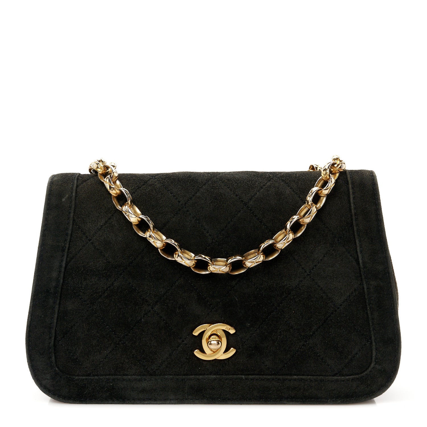 Chanel Suede Quilted Mini Flap Black 1 of 11