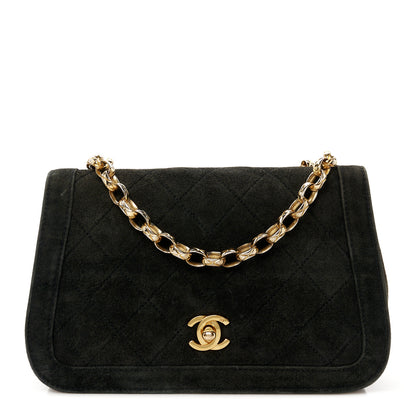 Chanel Suede Quilted Mini Flap Black 1 of 11