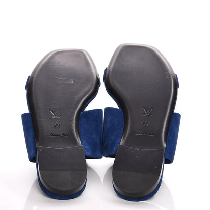 Louis Vuitton Suede Bayfront Mule 38 Blue 5 of 9