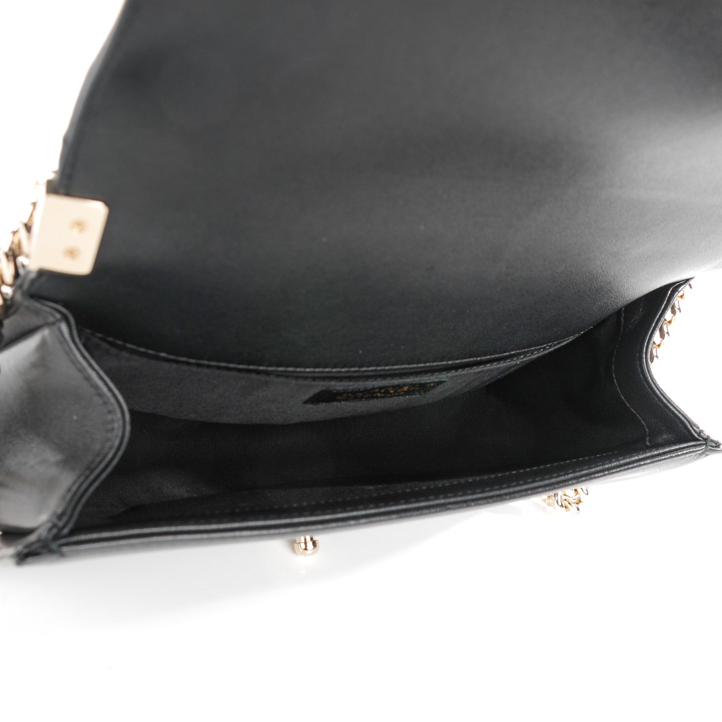 Lambskin Quilted Medium Boy Flap Black