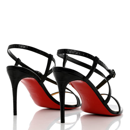 Christian Louboutin Calfskin Alligator Embossed Selima 85 Sandals 40 Black 4 of 8
