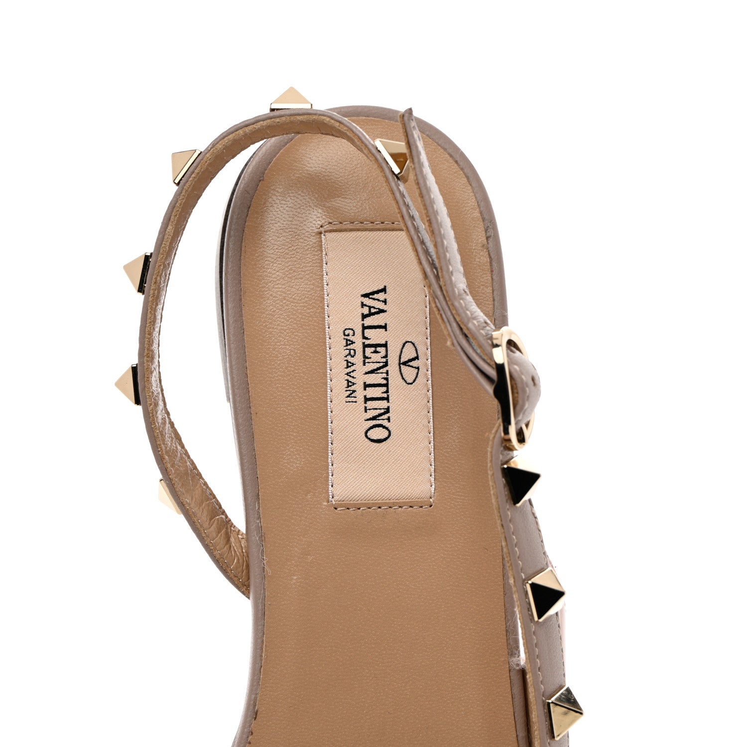 Valentino Garavani Patent Rockstud Slingback Flats 37.5 Water Rose Poudre 6 of 7