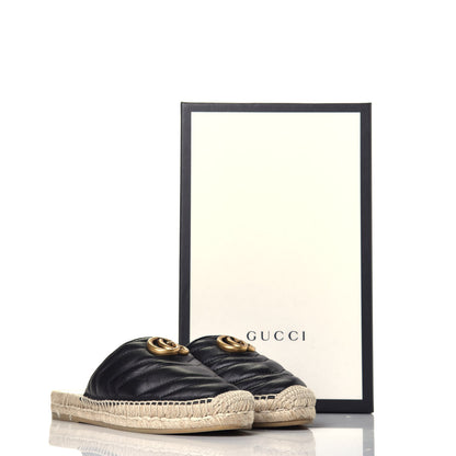 Gucci Nappa Matelasse GG Marmont Espadrille Slippers 36.5 Black 9 of 9