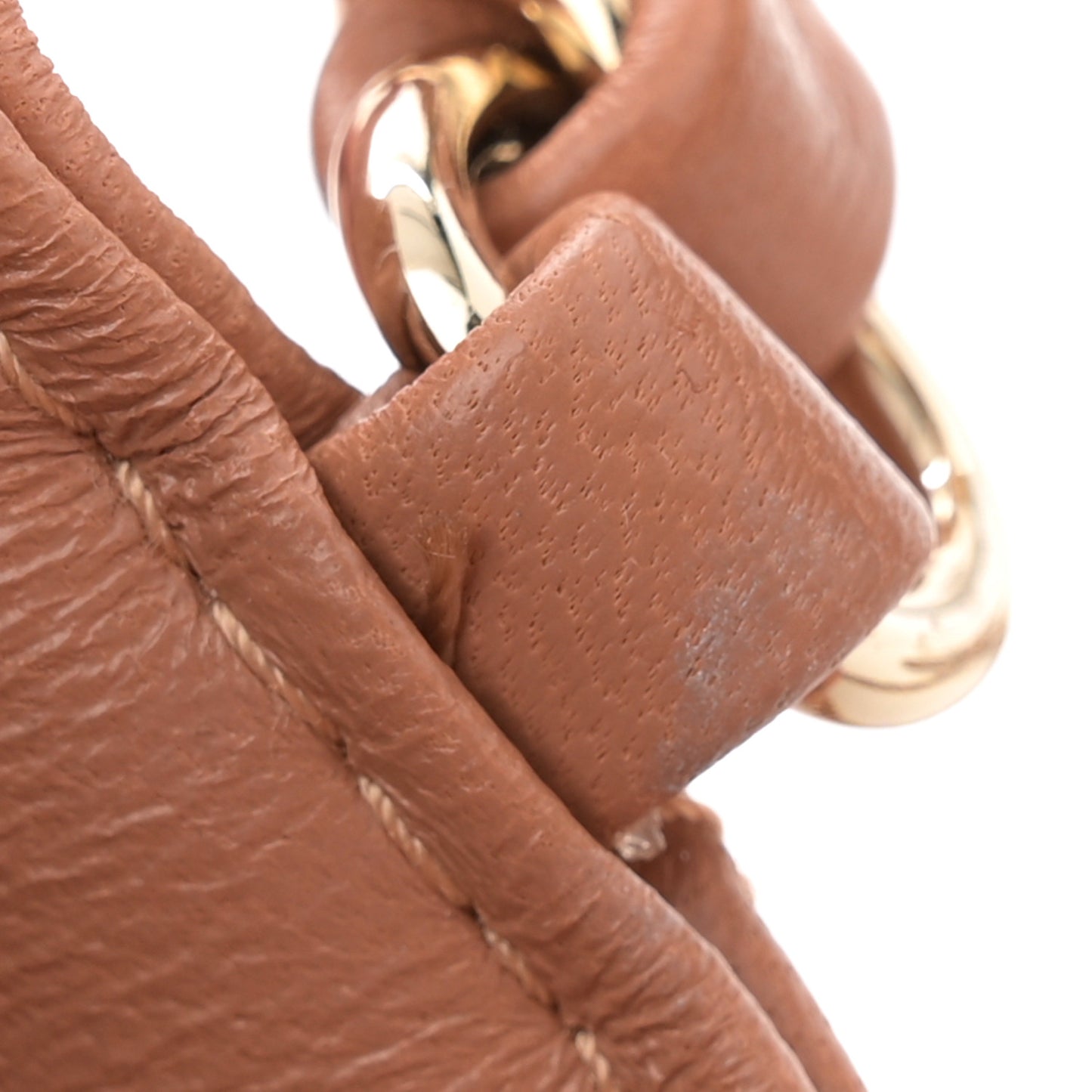 Lambskin Quilted Mini Rectangular Flap Brown