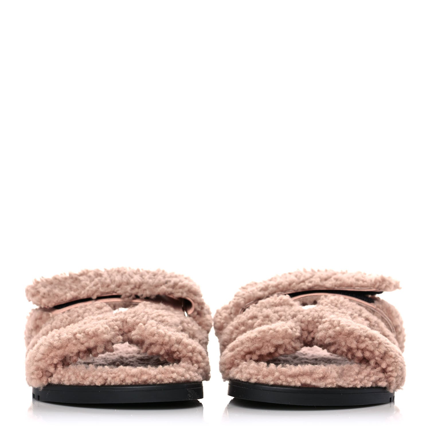 Hermes Woolskin Womens Chypre Sandals 36.5 Bois De Santal 2 of 8