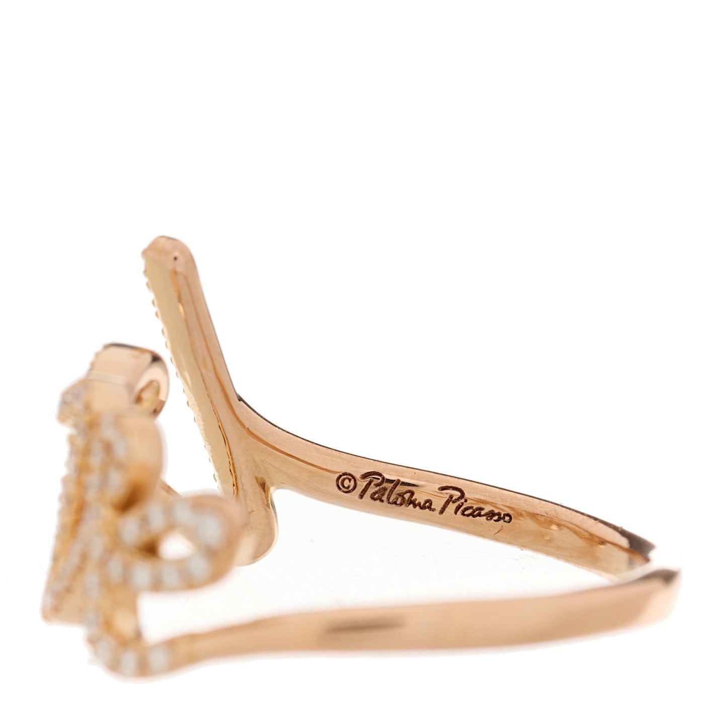 18K Rose Gold Diamond Paloma's Graffiti Love Ring 52 6