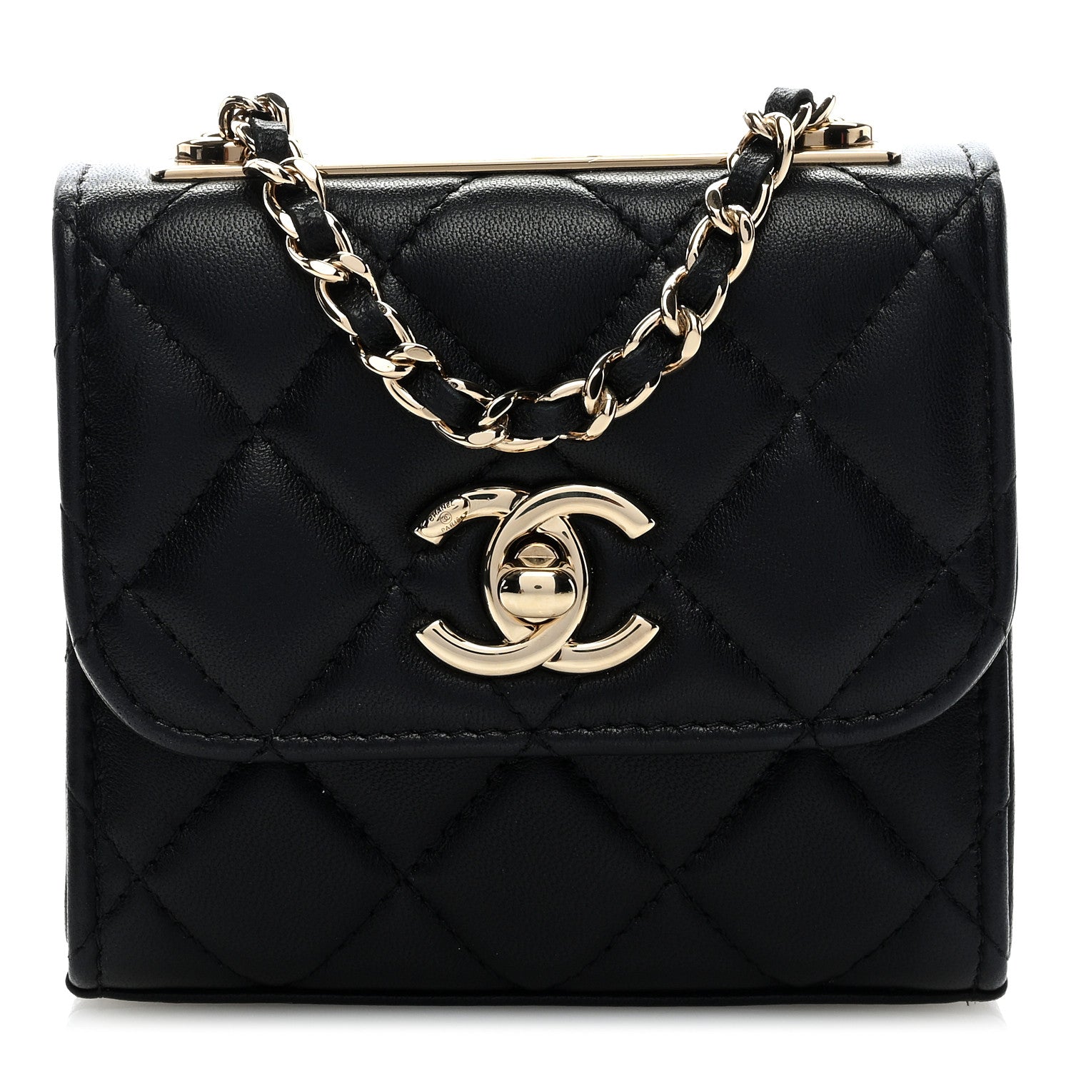 Chanel Lambskin Quilted Mini Trendy CC Clutch With Chain Black 1 of 10