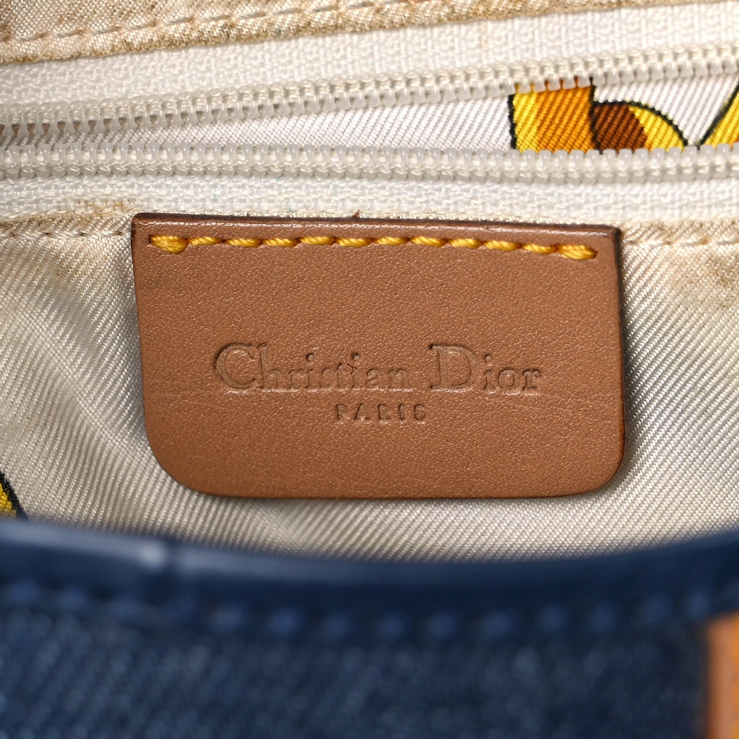 Denim Calfskin Saddle Bag Blue