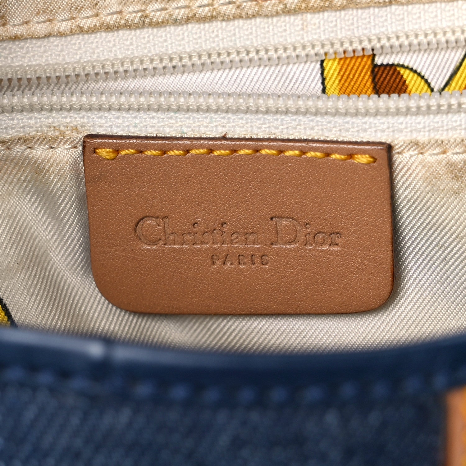 Christian Dior Denim Calfskin Saddle Bag Blue 6 of 13