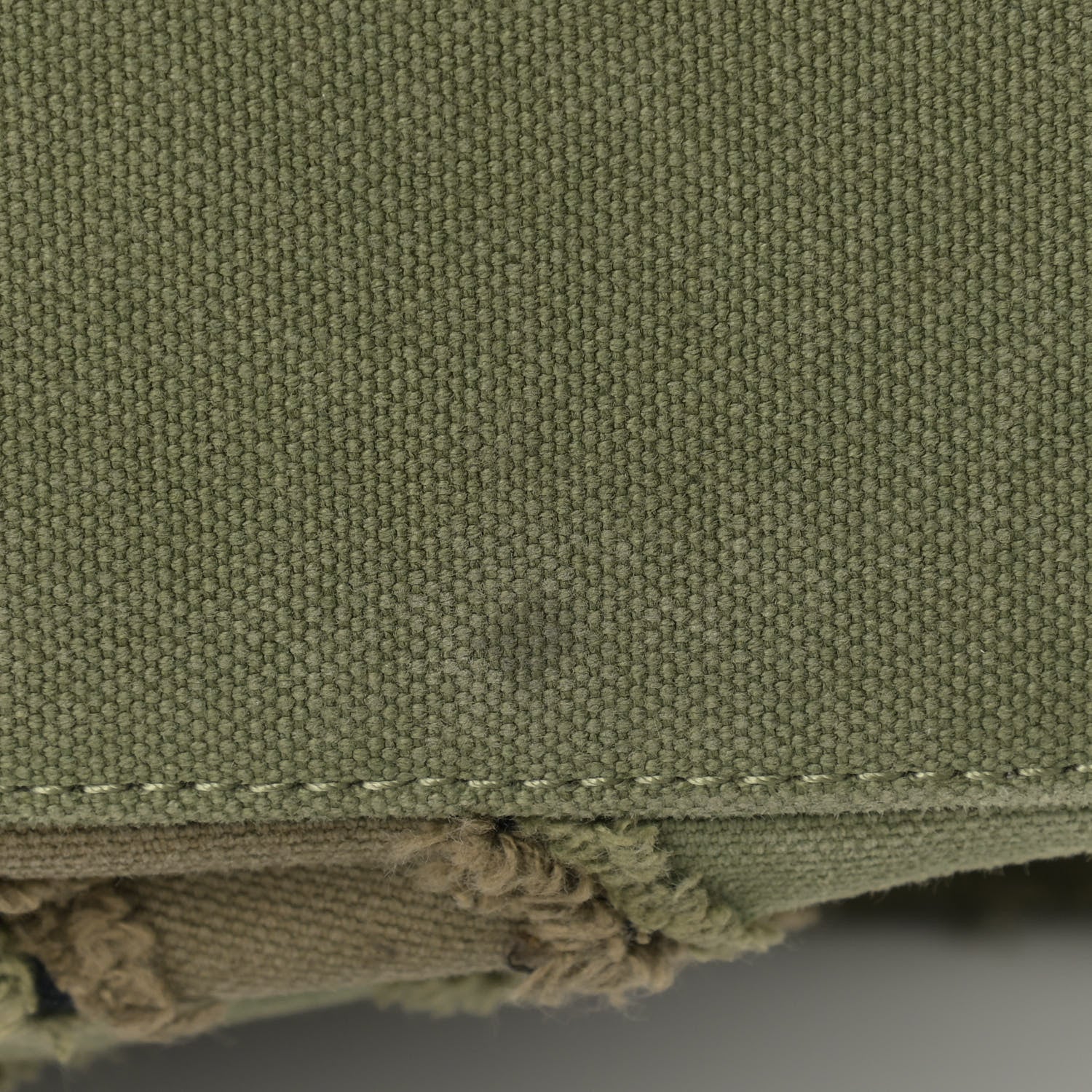 Chanel Canvas Chevron Cuba Patchwork Shopper Tote Khaki 9 of 12