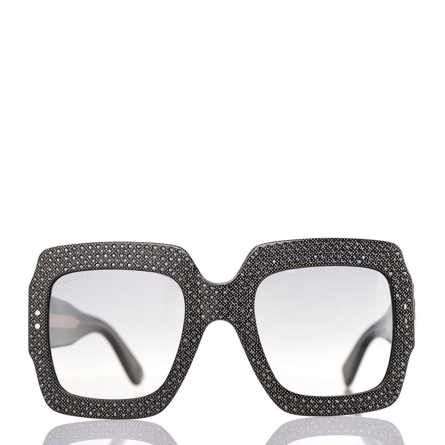 Crystal Square Frame Sunglasses GG0048S Black