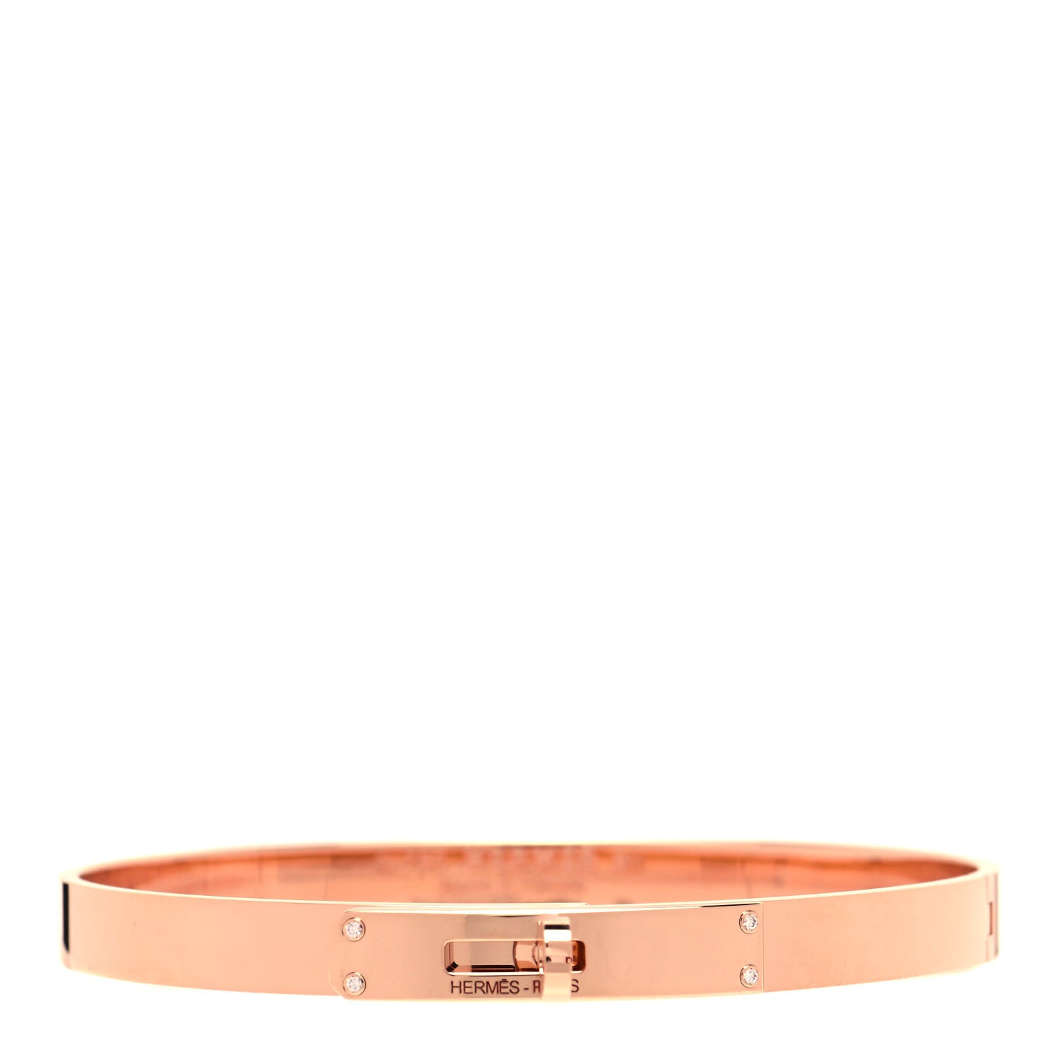 Hermes 18K Rose Gold Diamond PM Kelly Bracelet SH 1 of 4