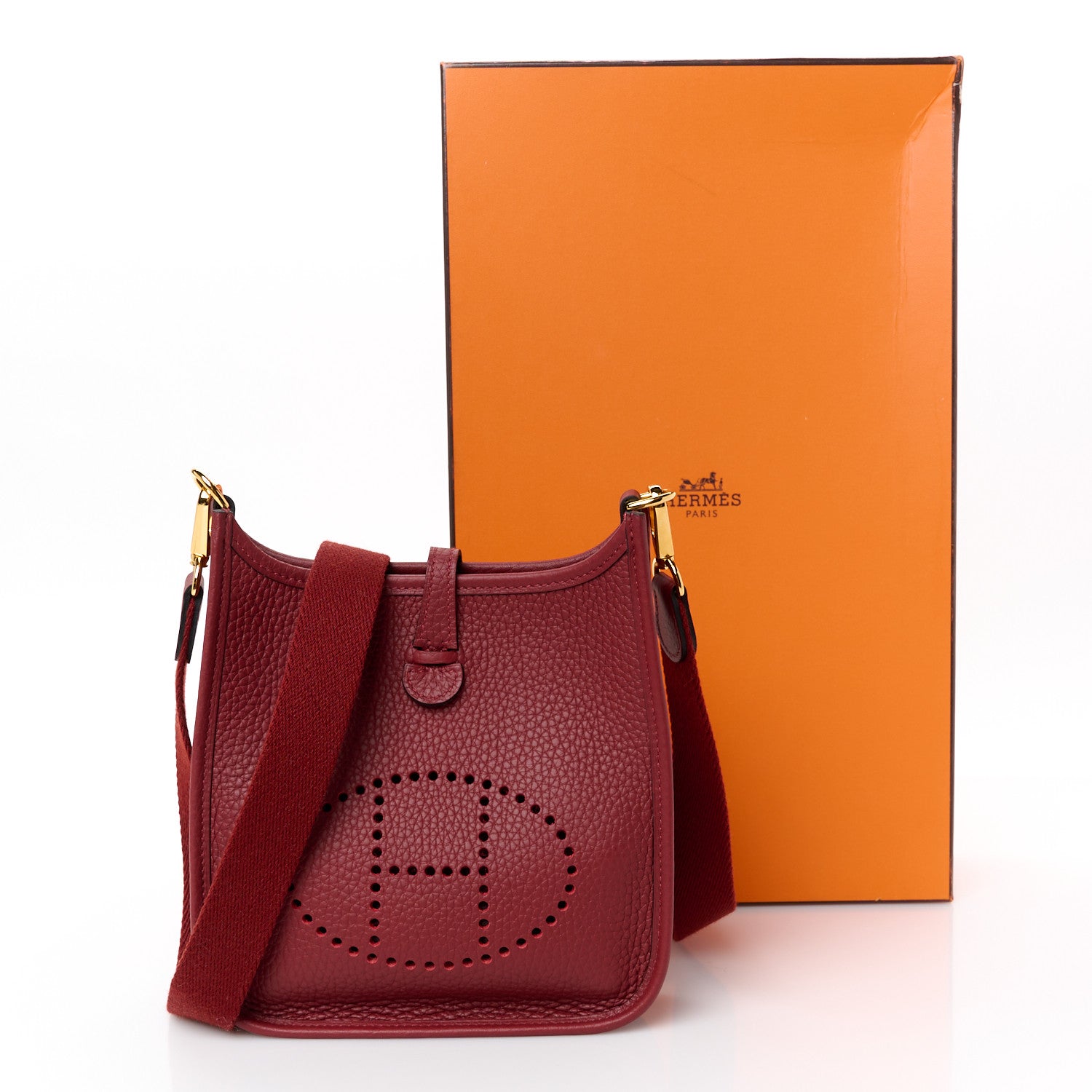 Hermes Taurillon Clemence Evelyne TPM Rouge H 11 of 11