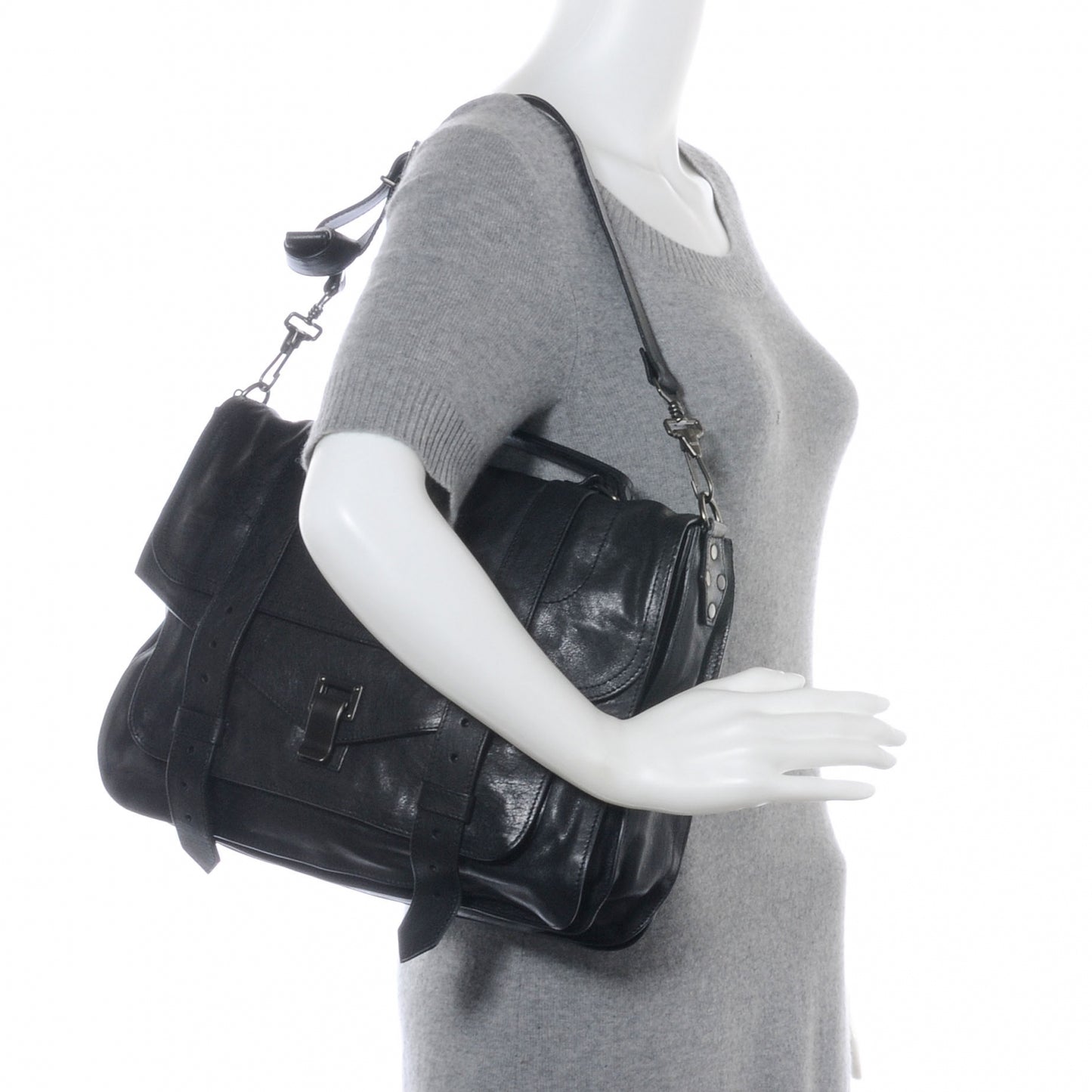 Lambskin PS1 Large Satchel Black