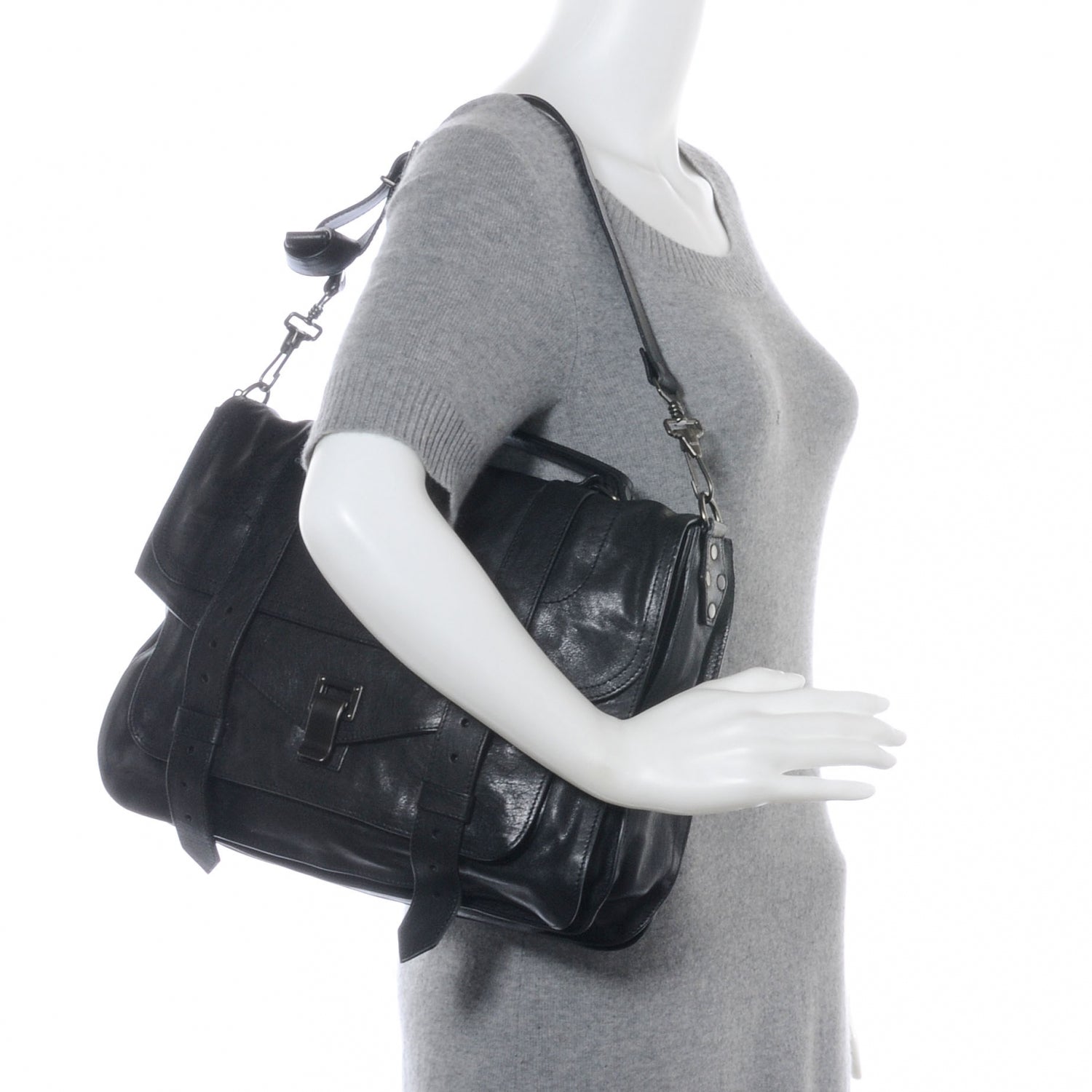 Proenza Schouler Lambskin PS1 Large Satchel Black 2 of 8