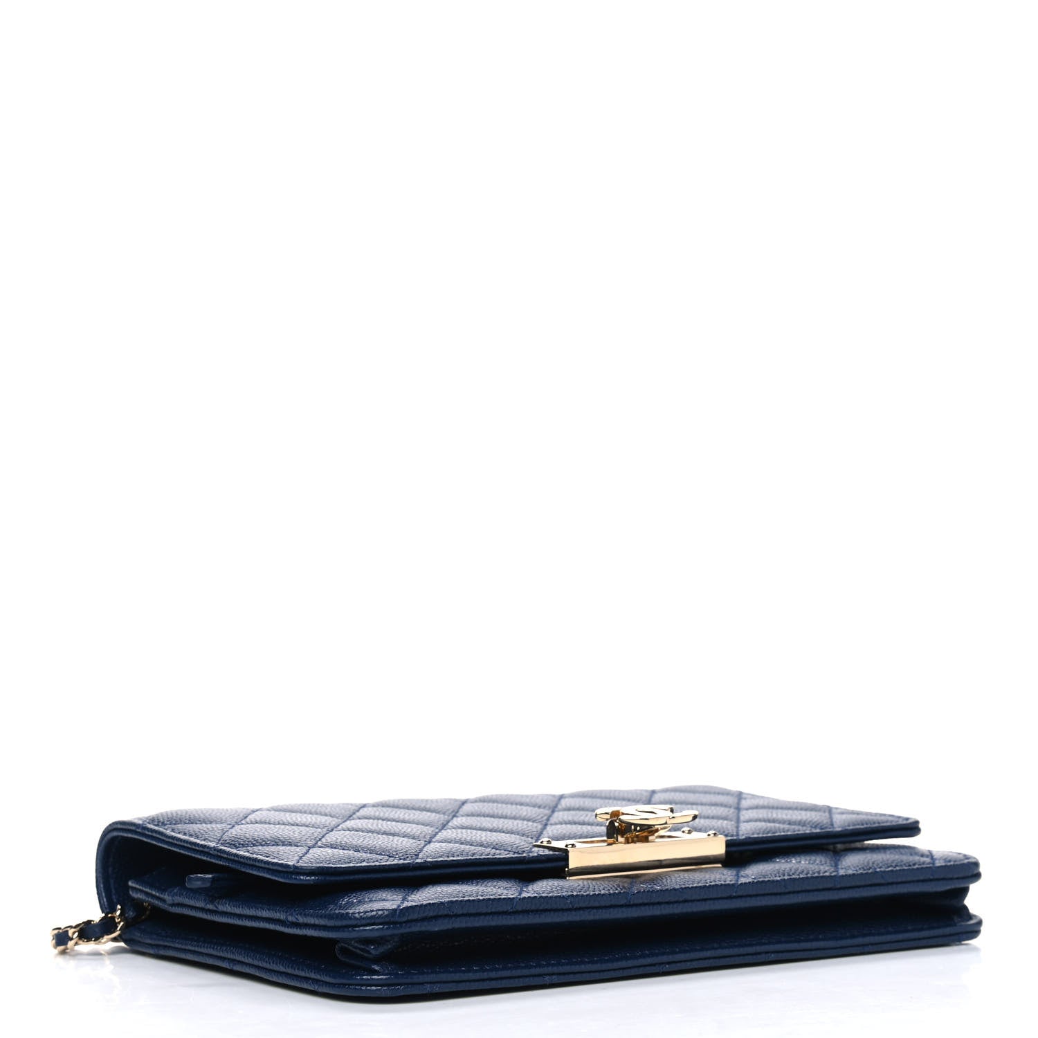 Chanel Iridescent Caviar Quilted Golden Class Wallet On Chain WOC Navy 3 of 4