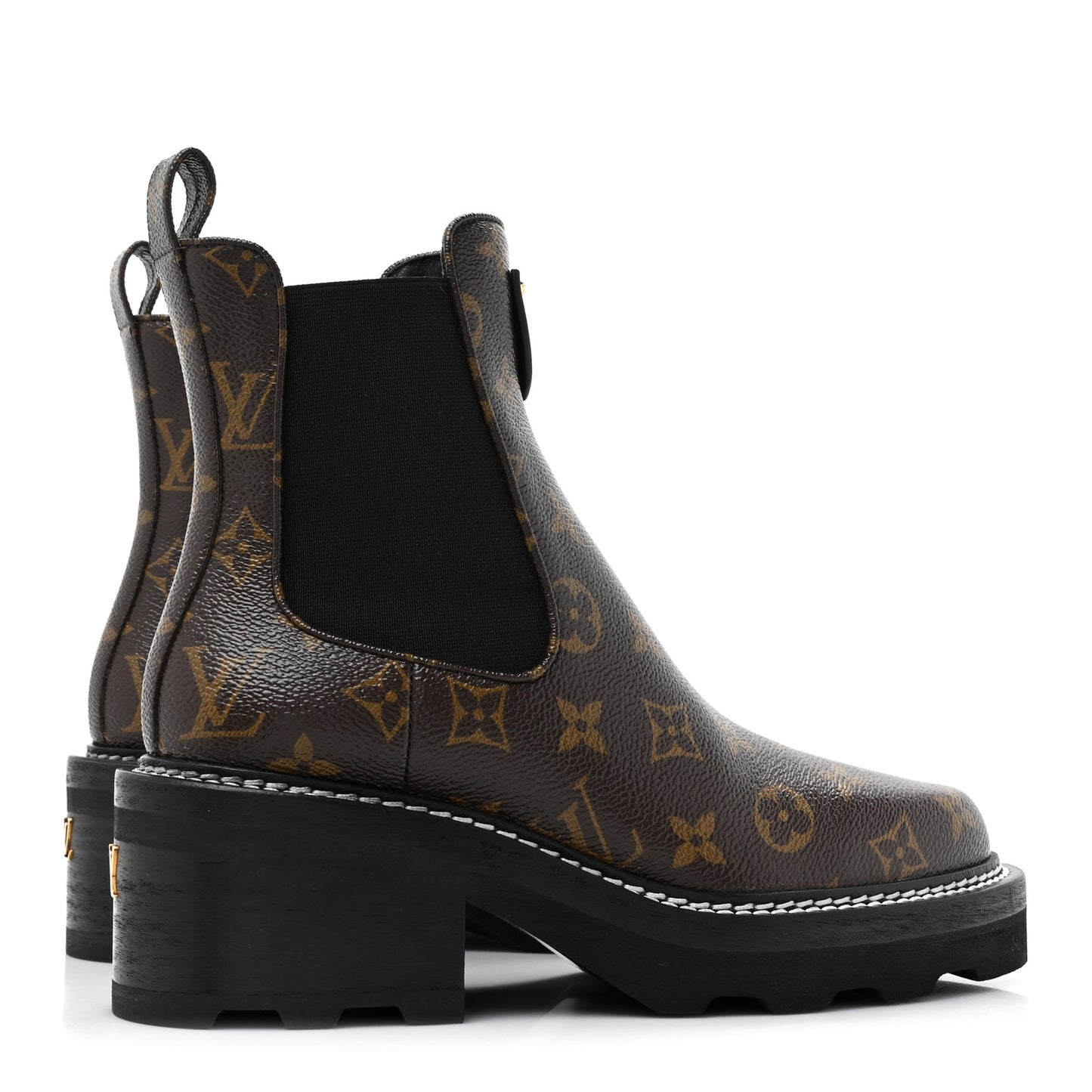 Patent Monogram LV Beaubourg Ankle Boots 37.5 Black