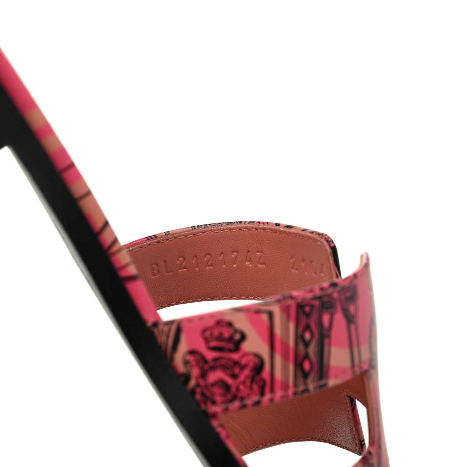 Hermes Calfskin Printed Brides de Gala en Desordre Oran Sandals 38.5 Multicolor Rose Aube 8 of 8