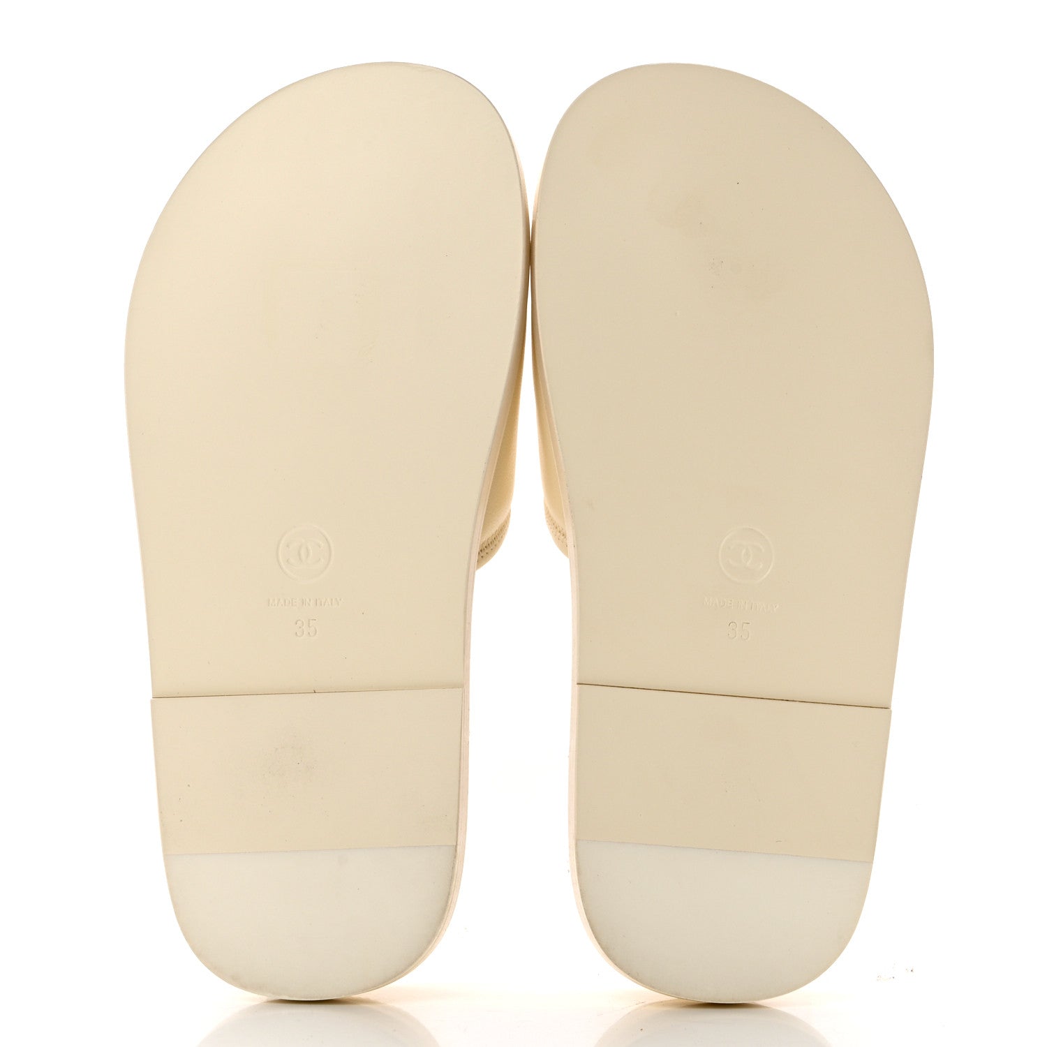 Chanel Lambskin Cha-Nel Mule Sandals 35 Ivory Multicolor 5 of 7