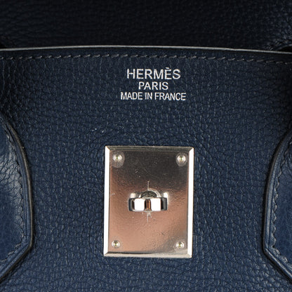 Hermes Taurillon Clemence Birkin 35 Bleu De Prusse 16 of 26