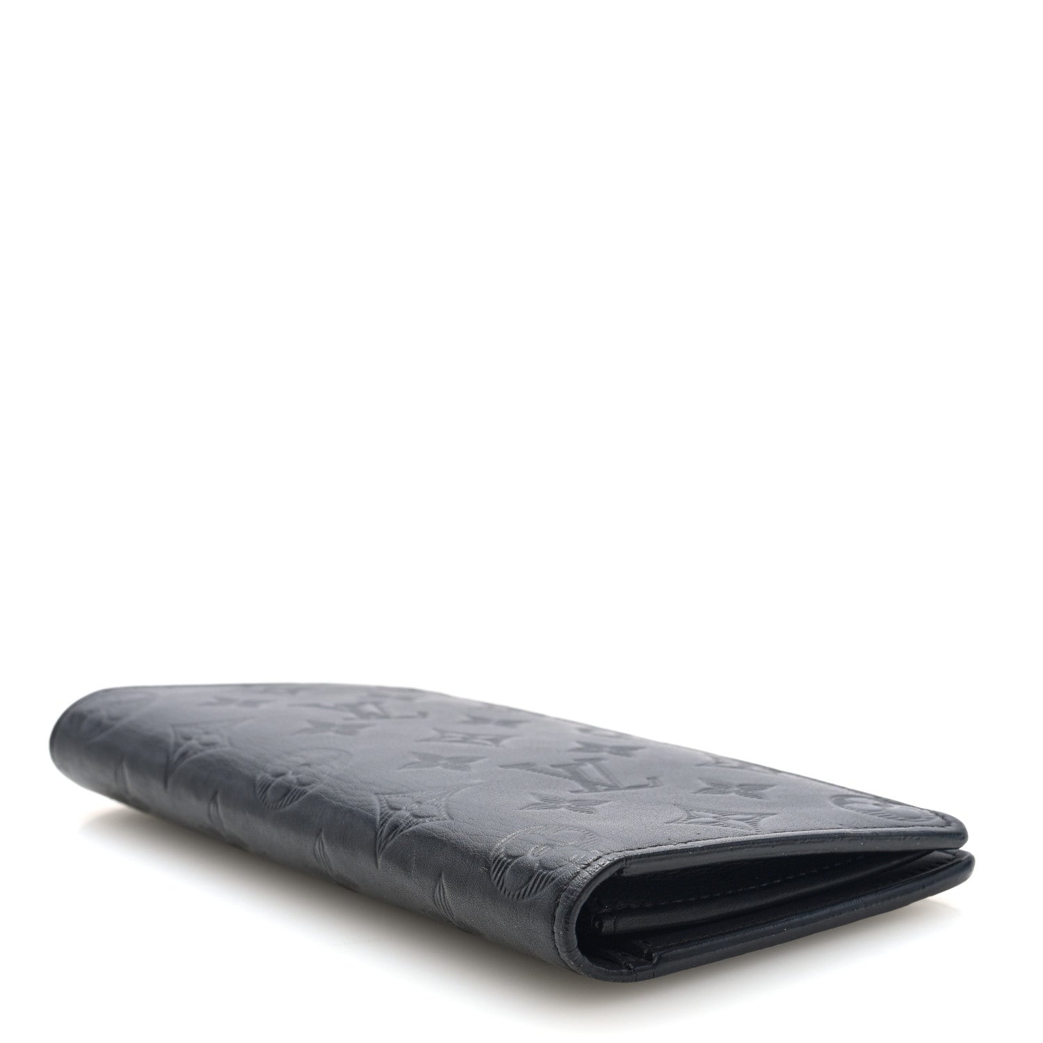 Louis Vuitton Calfskin Monogram Shadow Brazza Wallet Black 4 of 6