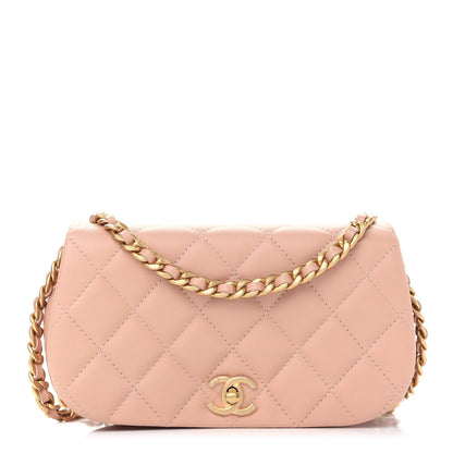 Chanel Calfskin Quilted Coco Mail Clutch With Chain Light Pink 1 of 10