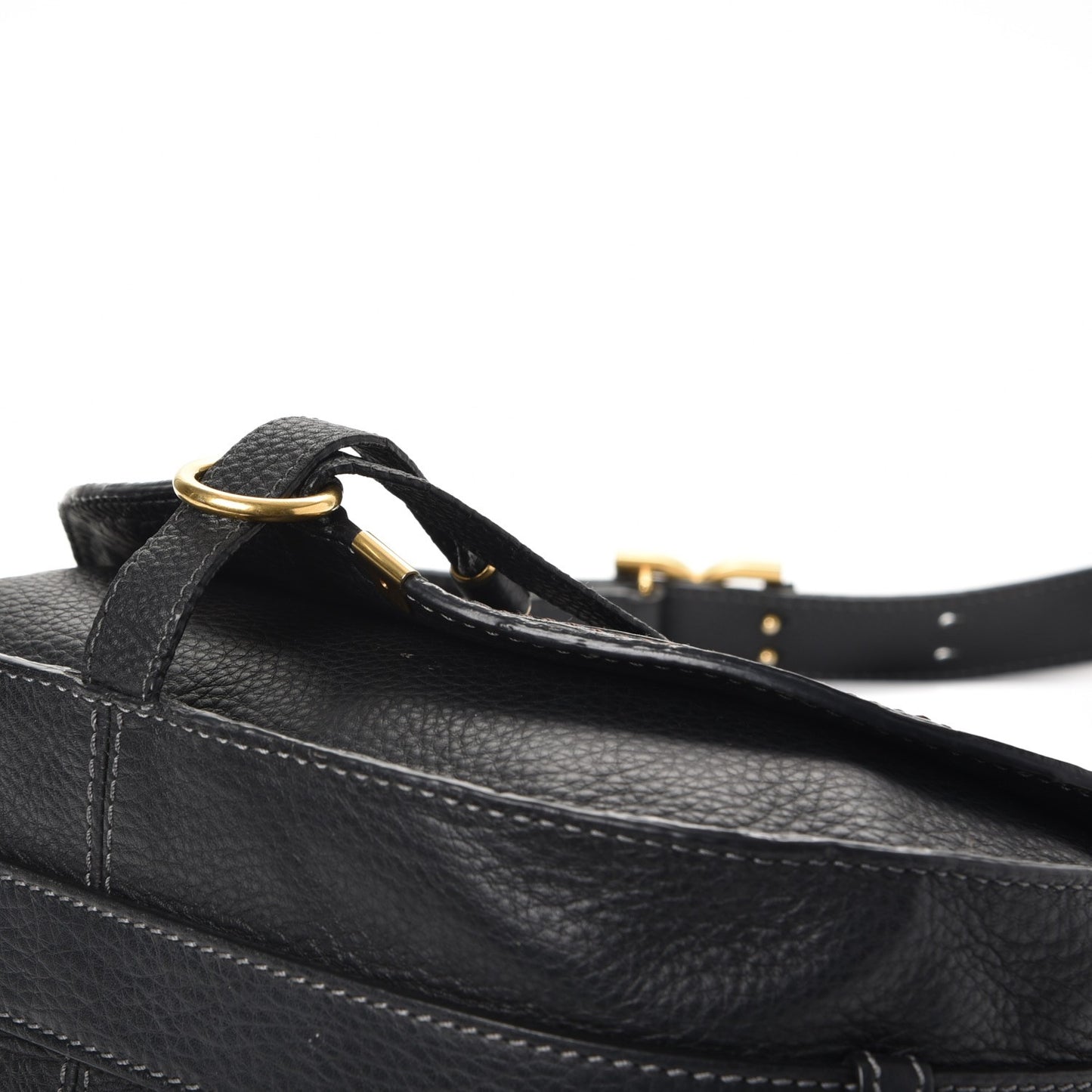 Calfskin Medium Marcie Round Crossbody Bag Black