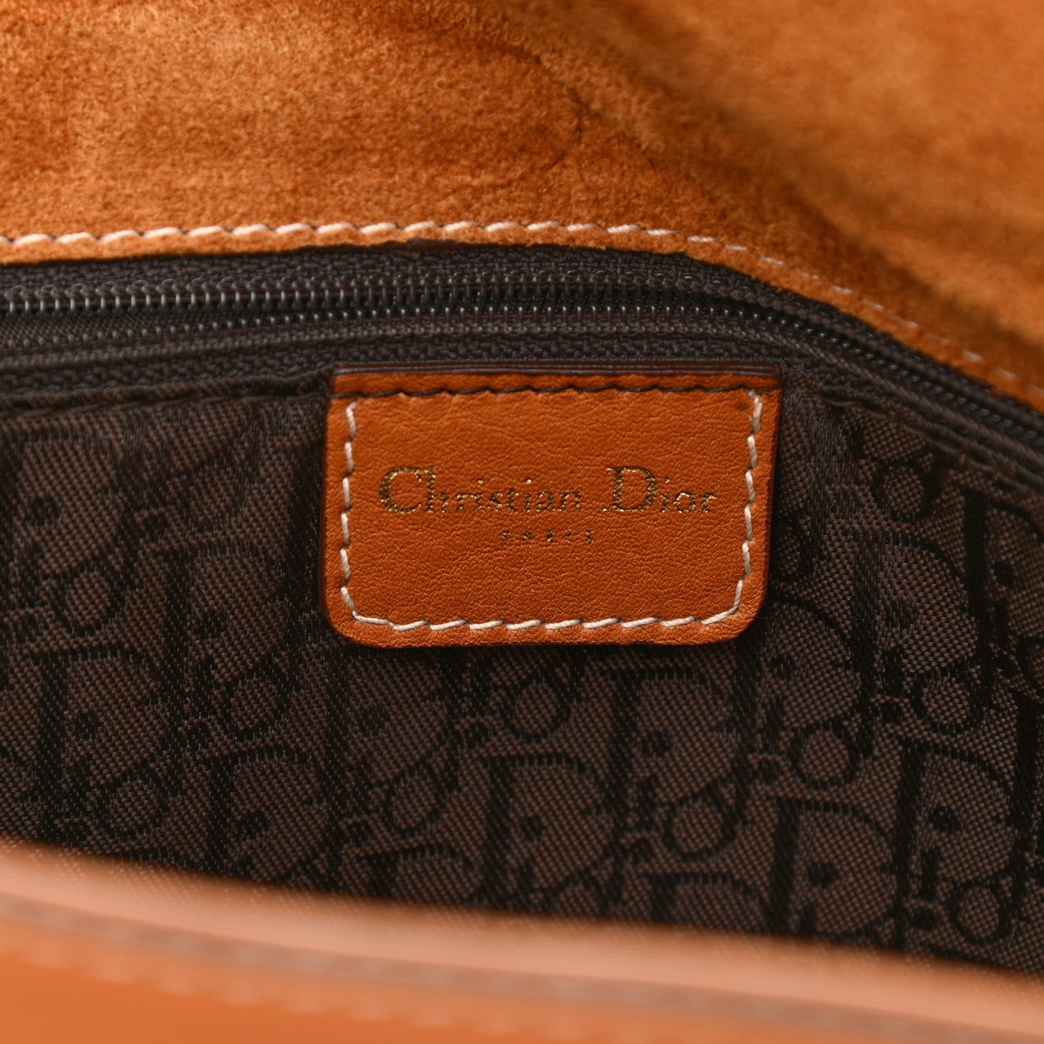 Christian Dior Calfskin Baudrier Saddle Bag Tan 6 of 9