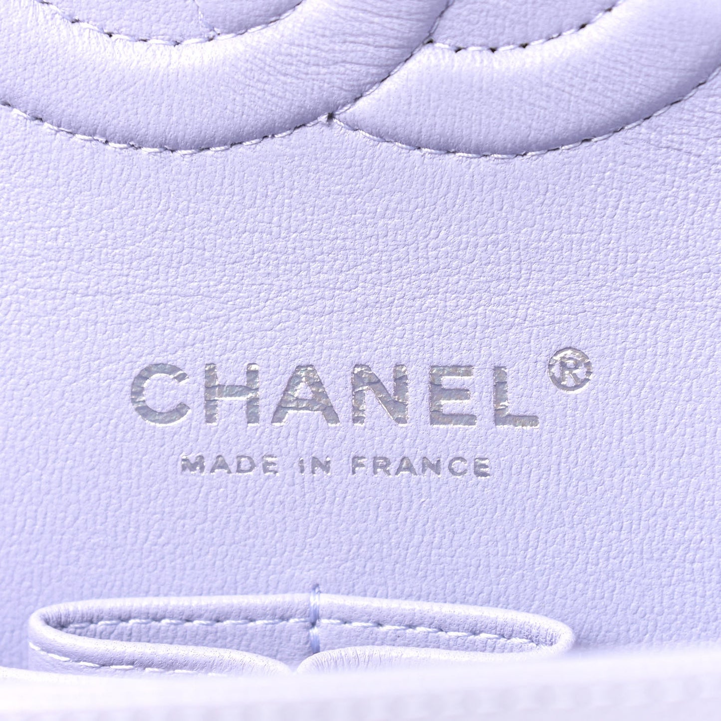 Caviar Quilted Medium Double Flap Light Purple