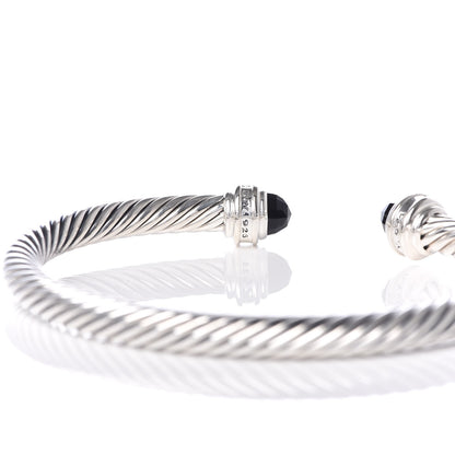 David Yurman Sterling Silver Diamond Black Onyx 5mm Cable Classics Princess Bracelet 5 of 5