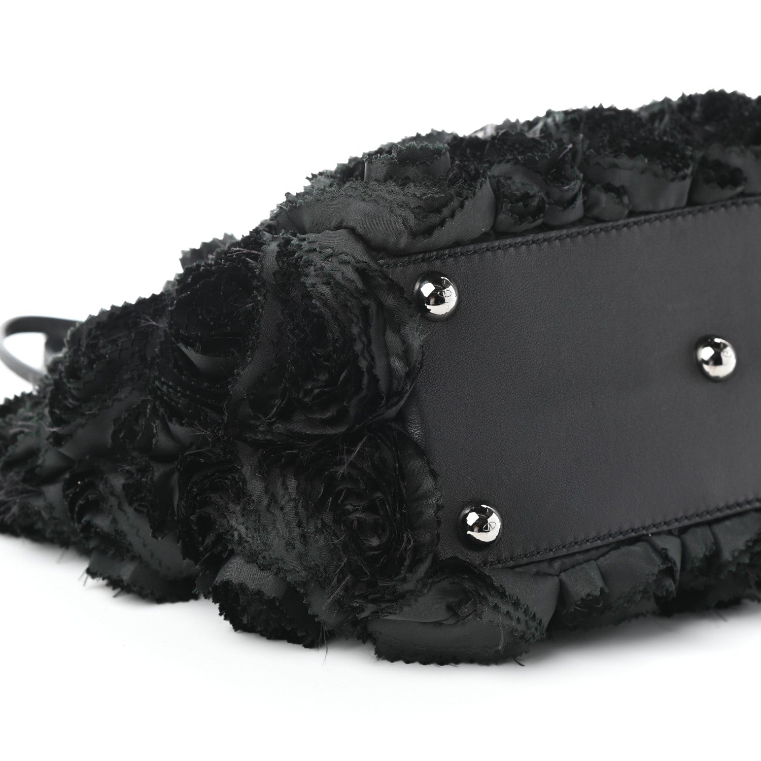 Valentino Garavani Nappa Floral Applique Tote Bag Black 8 of 9