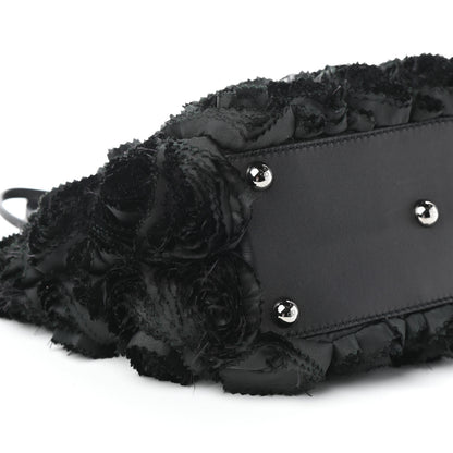 Valentino Garavani Nappa Floral Applique Tote Bag Black 8 of 9