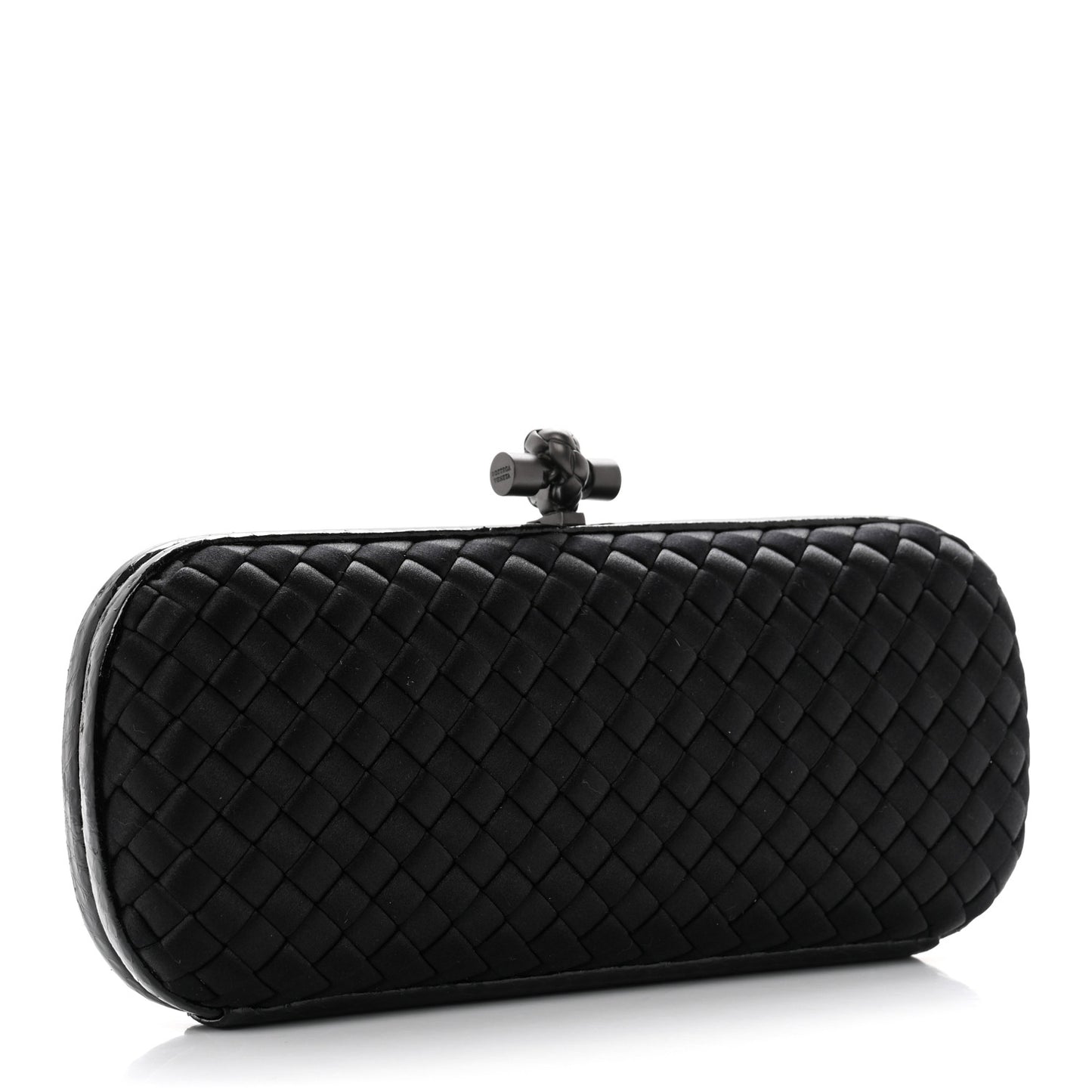 Satin Ayers Intreccio Impero Stretch Knot Clutch Black