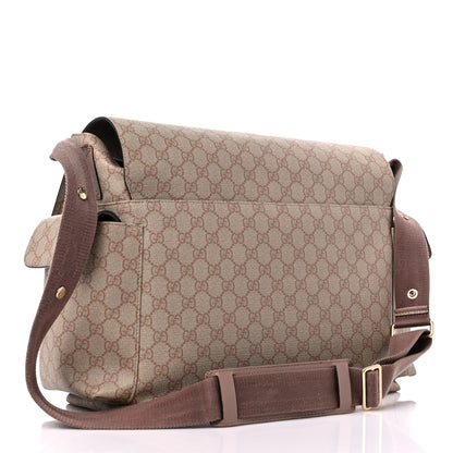 Gucci GG Supreme Monogram Messenger Diaper Bag Beige 4 of 17