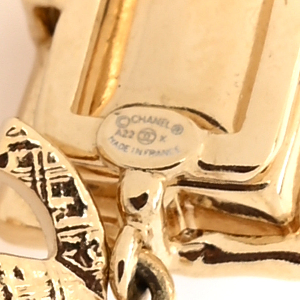 Crystal Tweed CC Drop Earrings Pink Gold