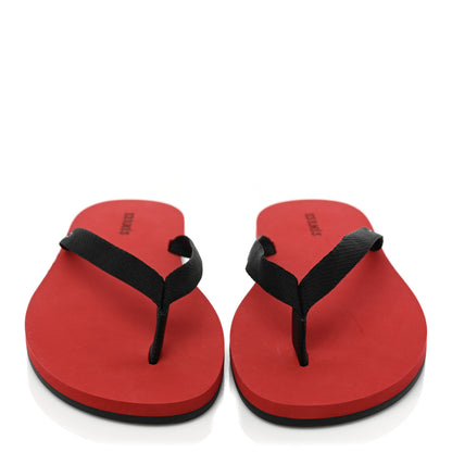 Hermes Canvas Mens Summer Thong Sandals 43 Black Rouge H 2 of 13