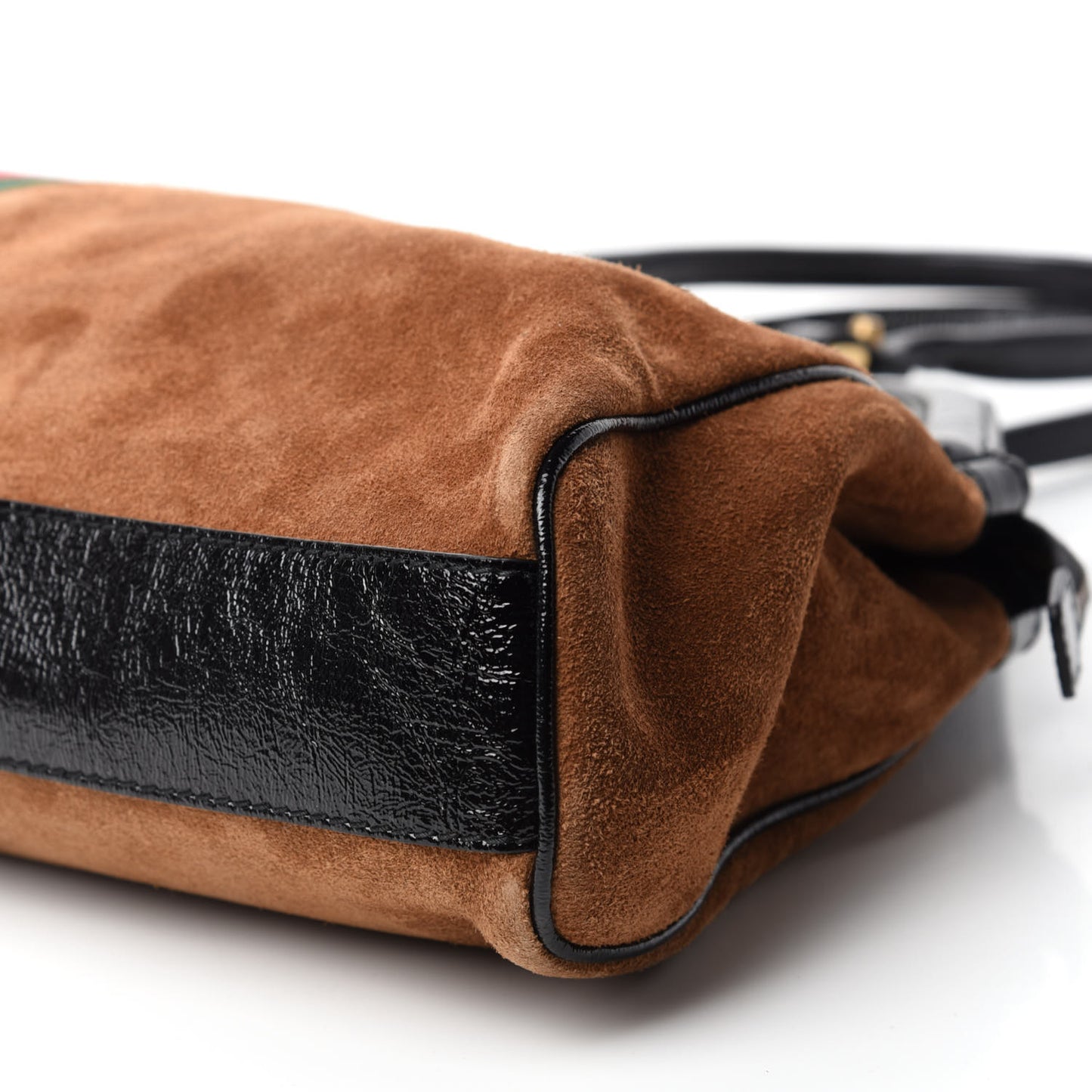 Suede Ophidia Large Re(Belle) Top Handle Bag Nocciola Black