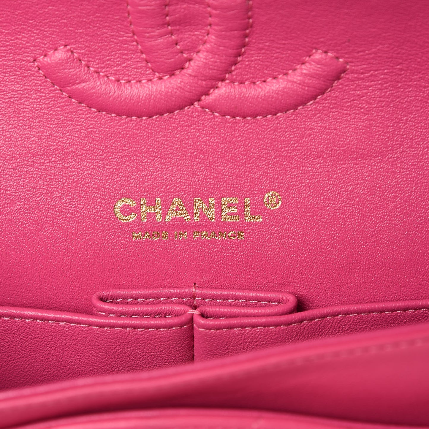 Lambskin Chevron Quilted Medium Double Flap Pink
