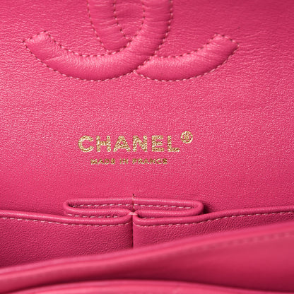 Chanel Lambskin Chevron Quilted Medium Double Flap Pink 8 of 10